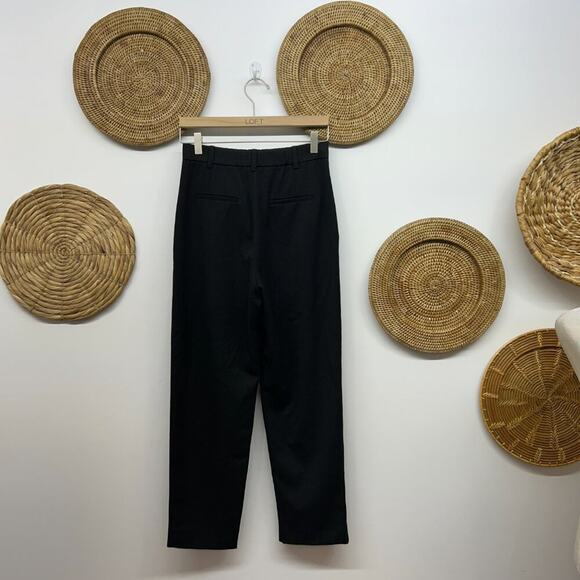 Zara Neutral Minimalist Black Trousers Dress Pants XS - Picture 2 of 6